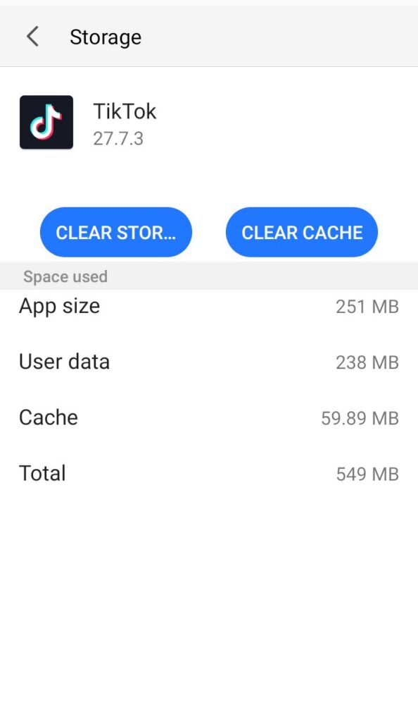 clearing tiktok app cache