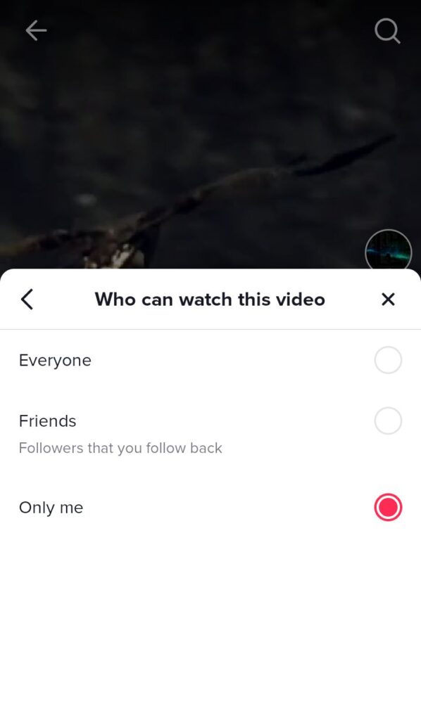 making tiktok video private after posting it