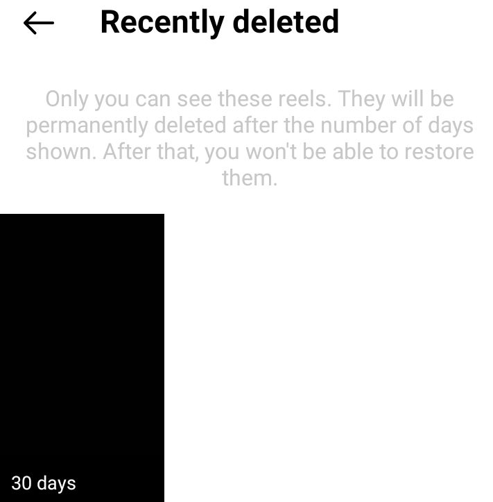 restoring instagram reels