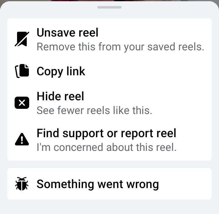 deleting saved reels
