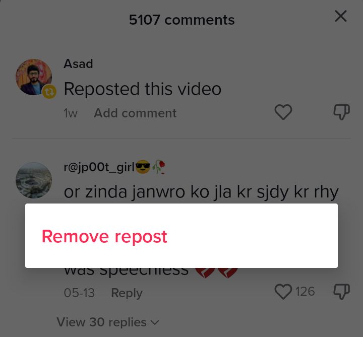 remove repost option