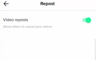 enable or disable repost on tiktok