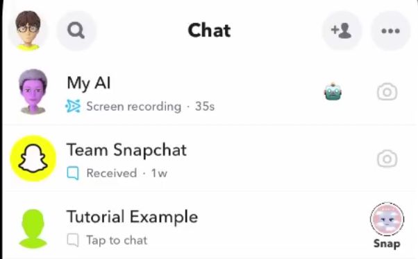MY AI on snapchat in chats