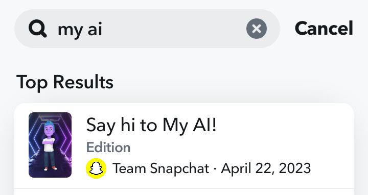 starting chat with MY AI
