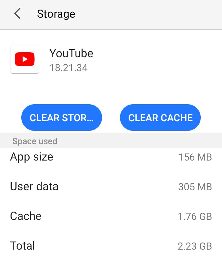 clearing cache data