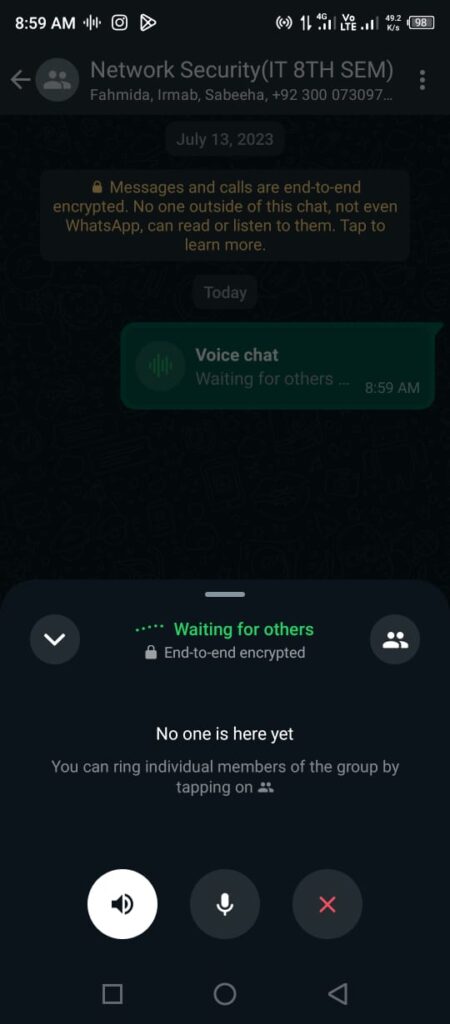 Voice chat opened