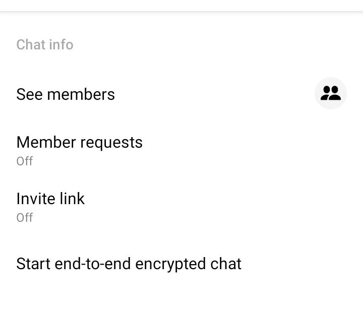 End-2-end encrypted chat settings